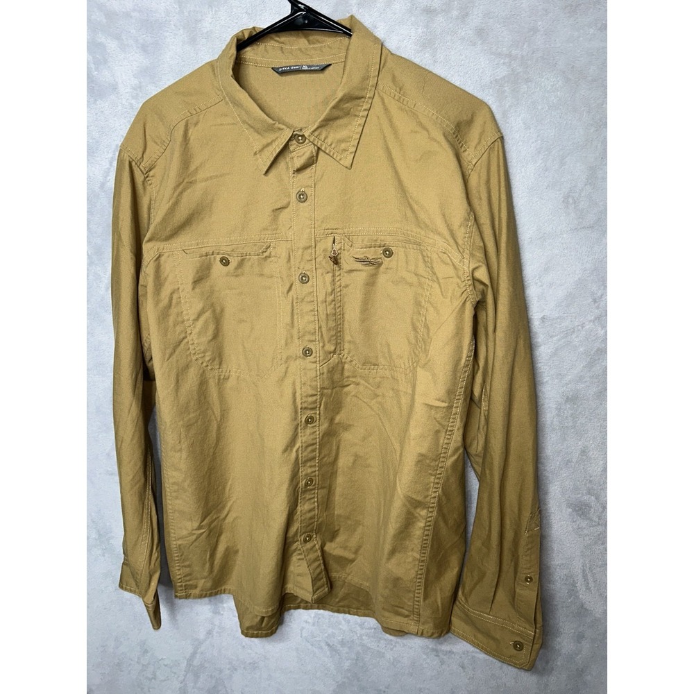 SITKA GEAR  brown/tan CANVAS HARVESTER UTILITY WORK SHIRT SIZE XL